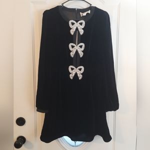 Saloni Camille dress, with sequin, crystal bows. Never worn